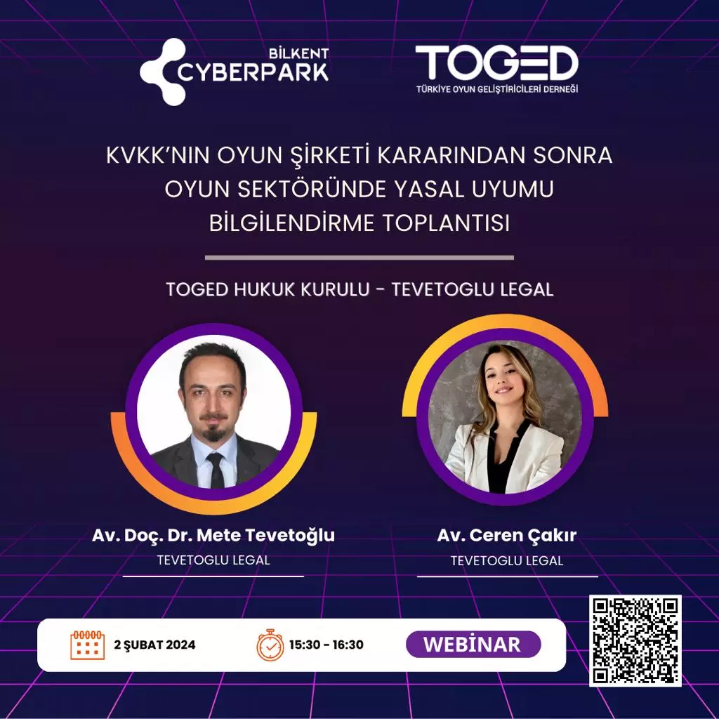 KVKK 'nın Oyun Sektöründe Yasal Uyumu Webinarı 2 Şubat'ta Gerçekleşiyor